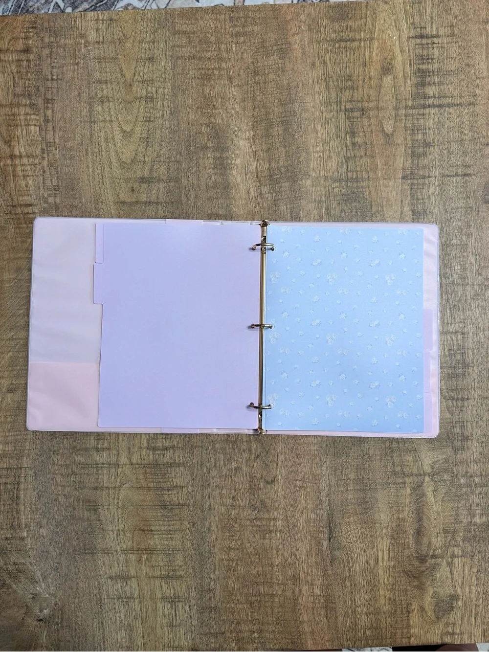 LoveShackFancy Blue Floral 3-Ring Binder with 5 tab folder dividers included